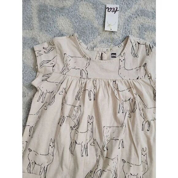 Tea Collection Llama Love Print Pocket Dress 8 NWT - Picture 2 of 7